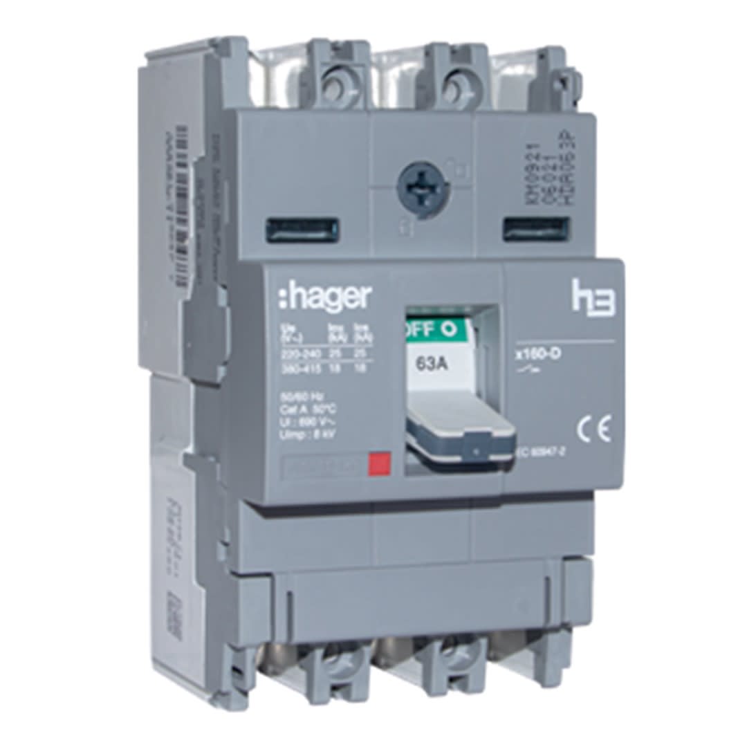 ITM CAJA MOLDEADA FIJO H3 X160 3P 40A TF/MF 25KA/240V HAGER
