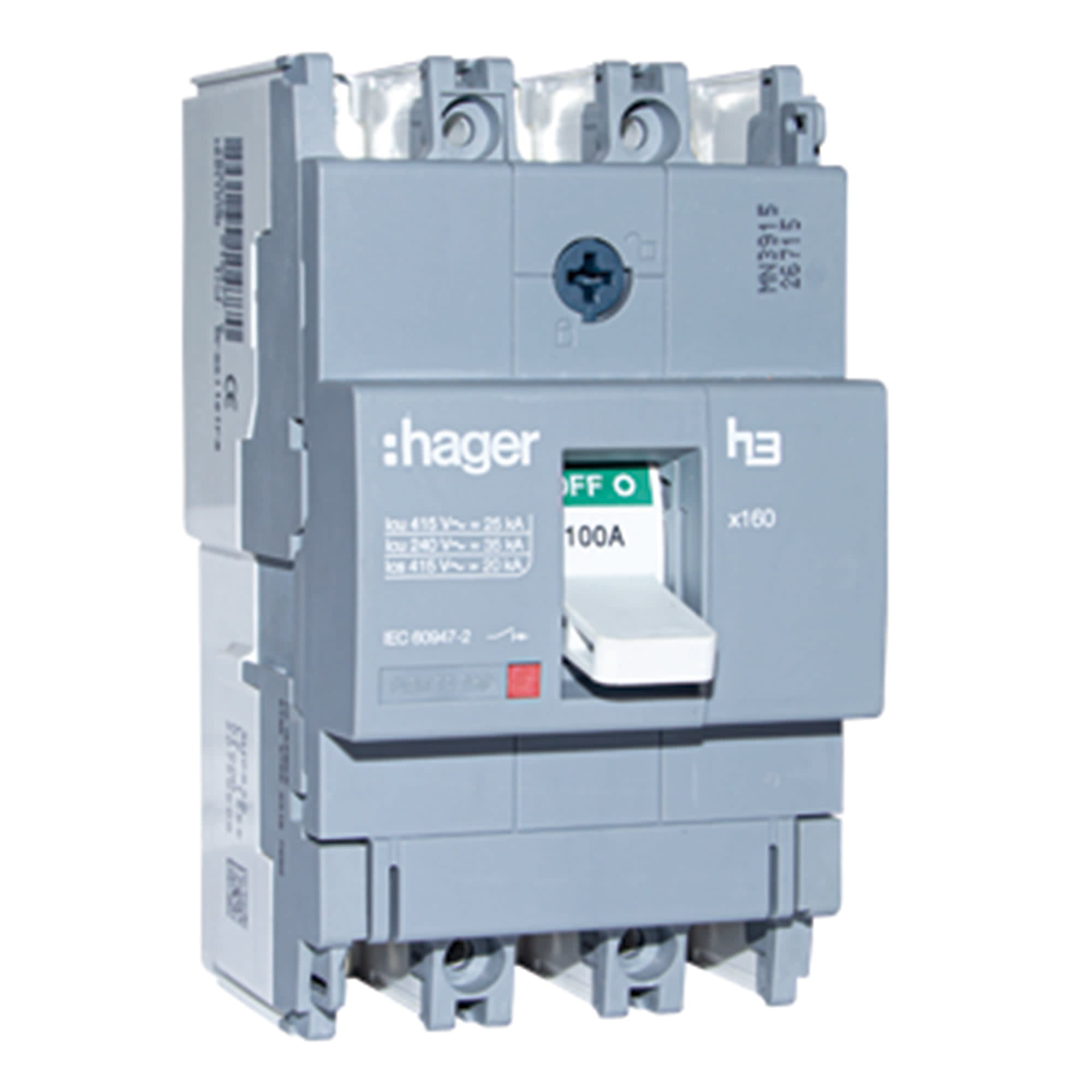 ITM CAJA MOLDEADA FIJO H3 X160 3P 160A TF/MF 35KA/240V HAGER