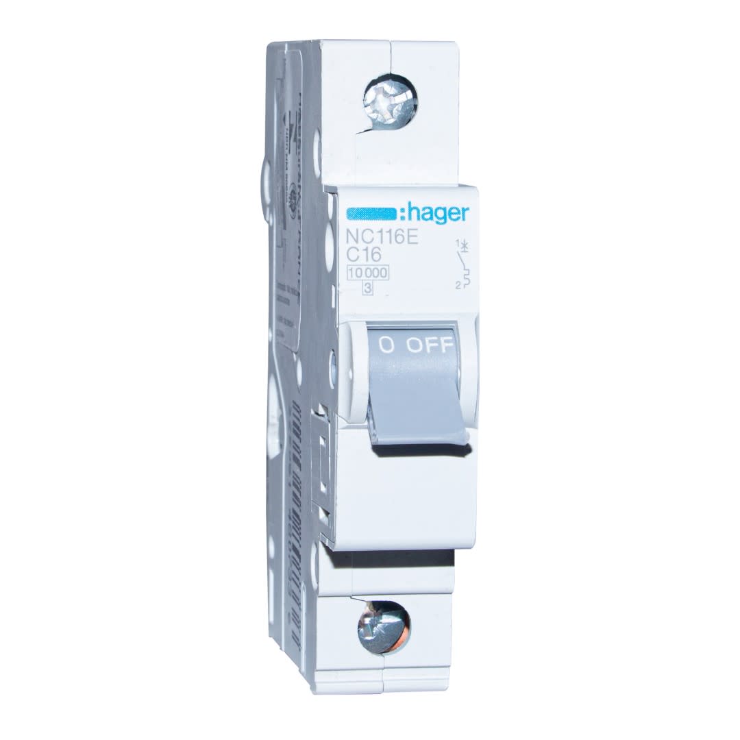 INT. RIEL TERMOMAGNETICO NC 1P 16A C 10KA/230V HAGER