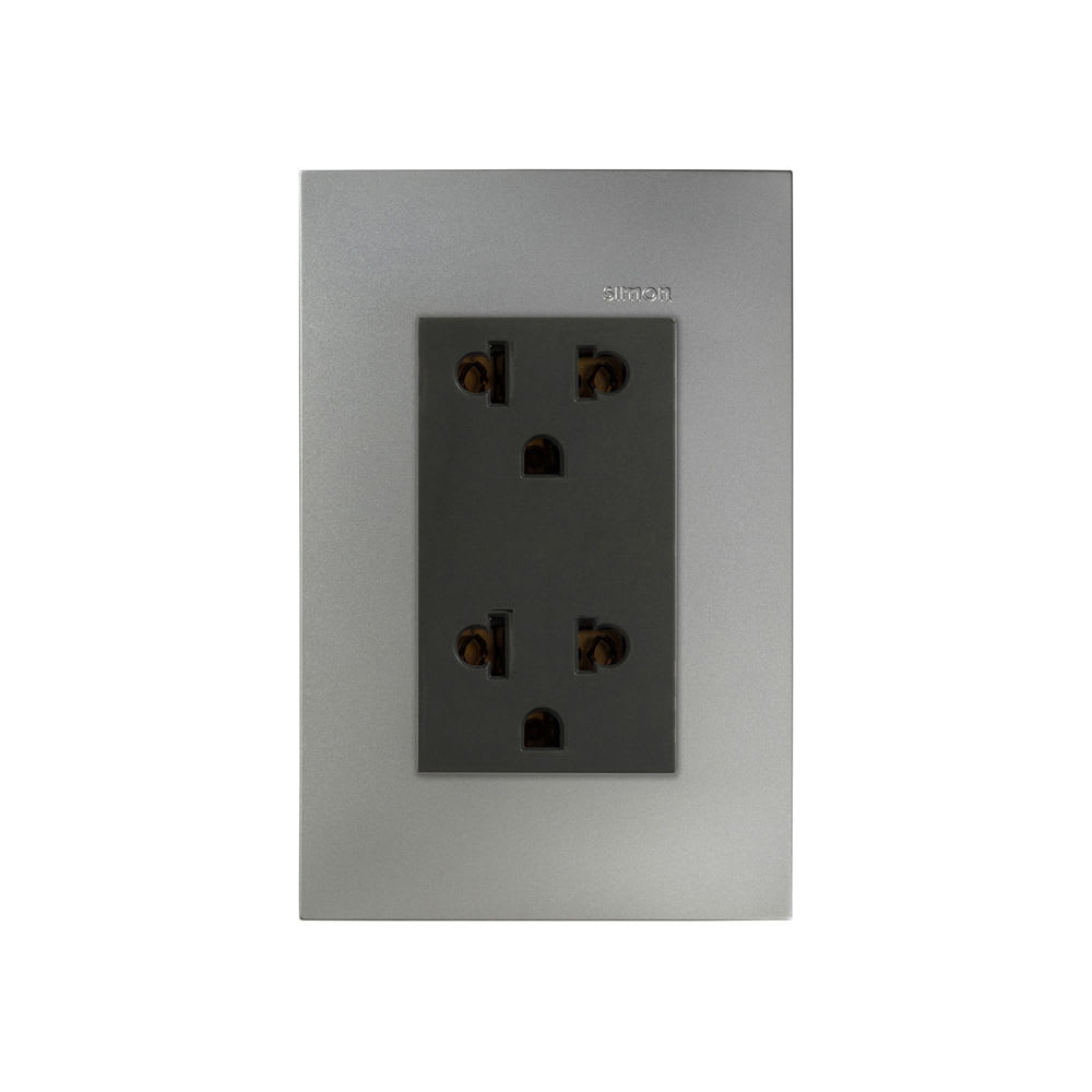 TOMACORRIENTE UNIVERSAL DUPLEX ALUMINIO/GRAF SIMON
