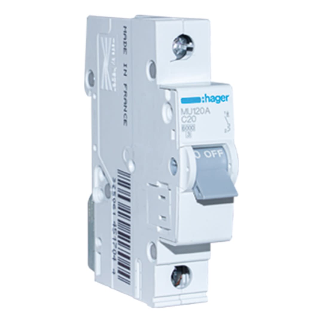 INT. RIEL TERMOMAGNETICO MU 1P 20A C 6KA/230V HAGER