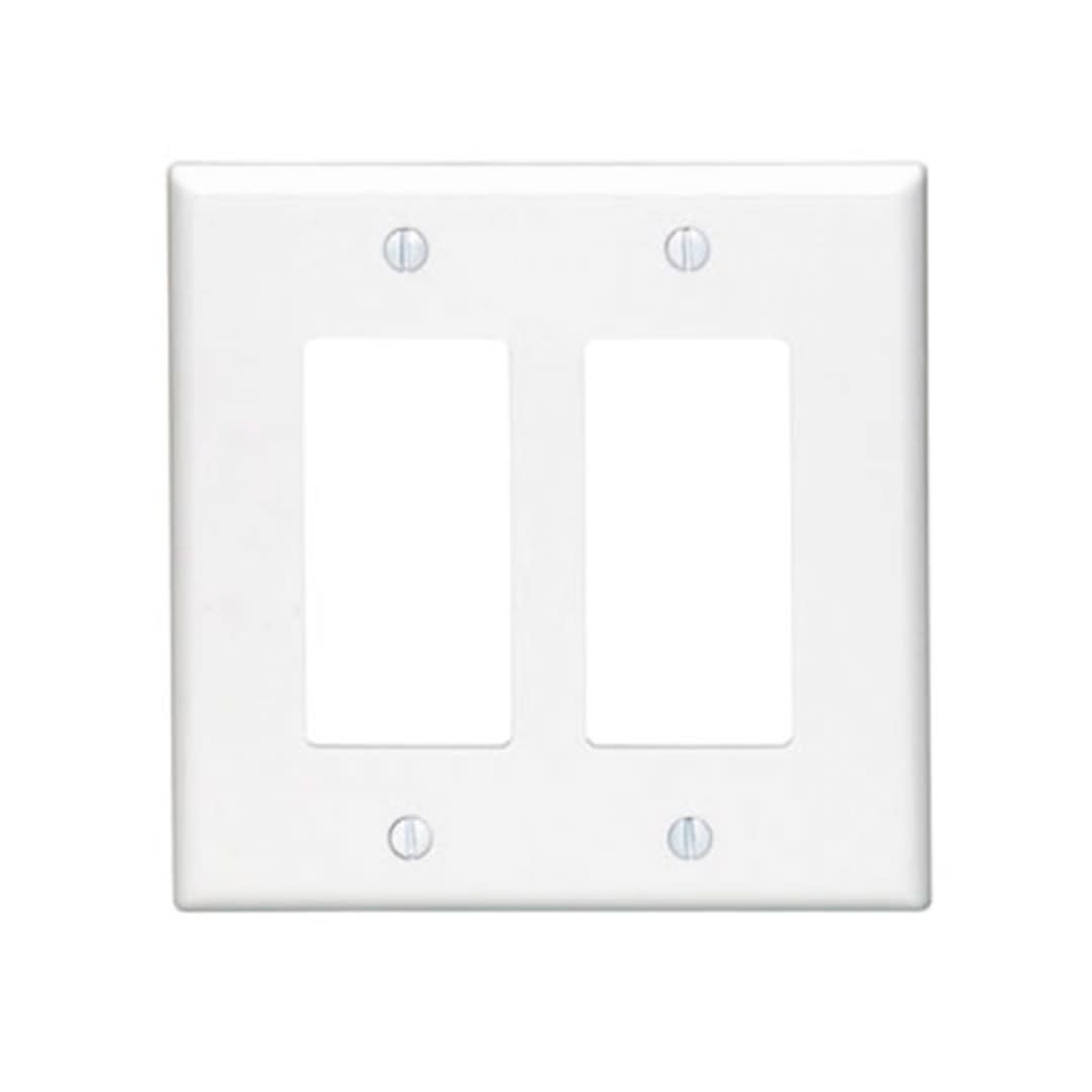 PLACA DECORA DOBLE GANG MIDWAY NYLON BLANCO LEVITON1