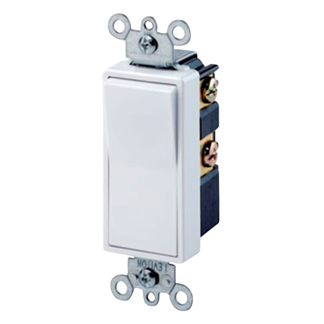 INTERRUPTOR BIPOLAR SIMPLE DECORA 15A L/T 250V BLANCO LEVITON1