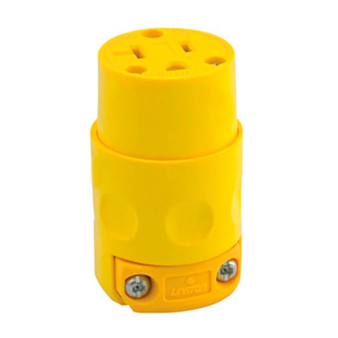 CONECTOR AEREO 20A 125V L/T PVC AMARILLO LEVITON1