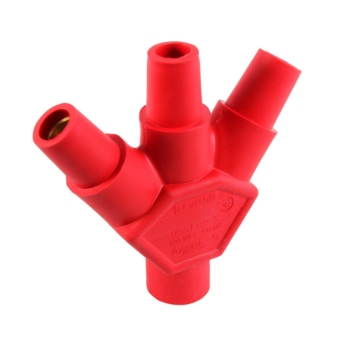 ENCHUFE MULTIPLE (1 MALE / 3 FEMALE) CAM TYEE 400A 600V ROJO (CAM LOCK) LEVITON1