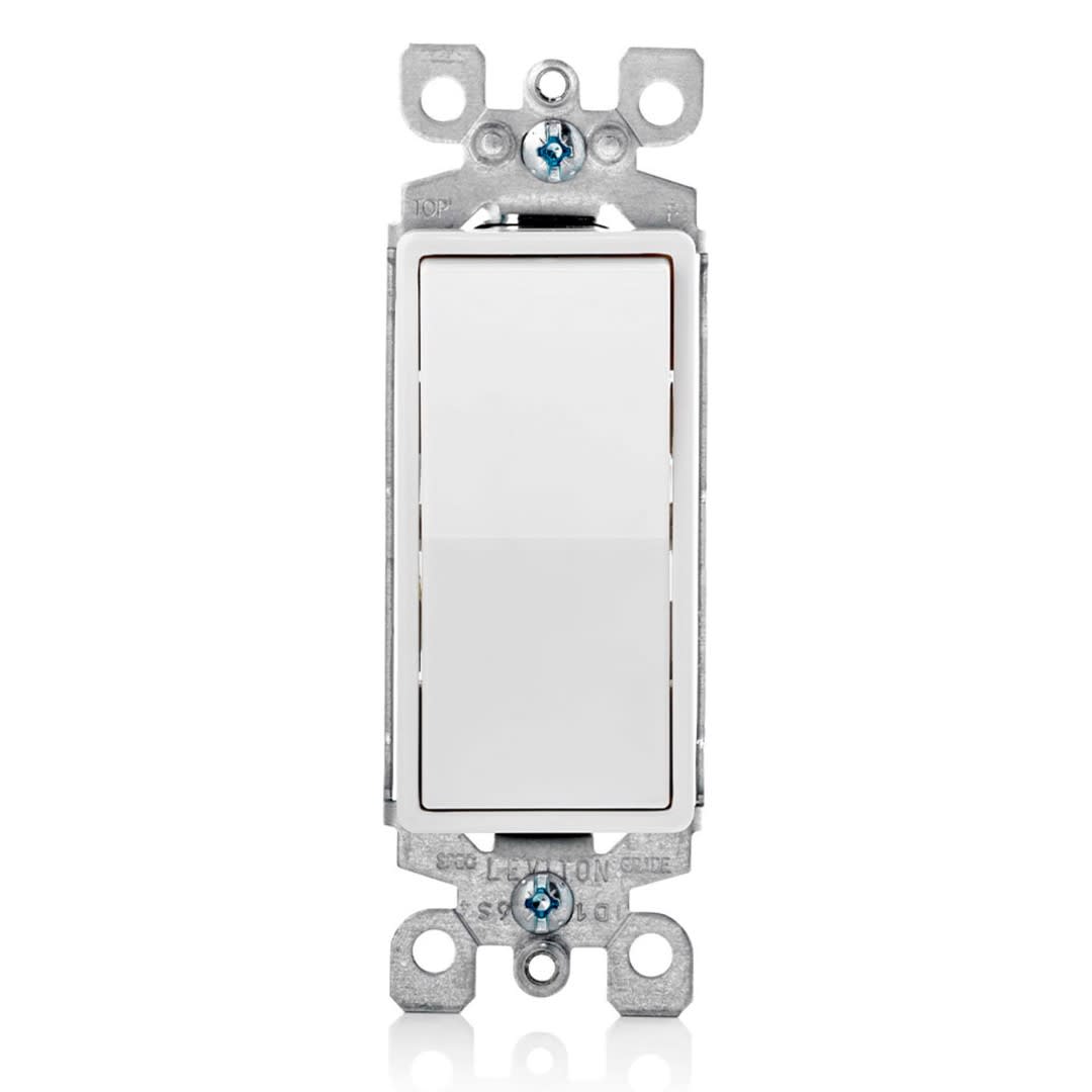 INTERRUPTOR SIMPLE DECORA D/3 CONMUTACION 15A L/T 250V BLANCO LEVITON