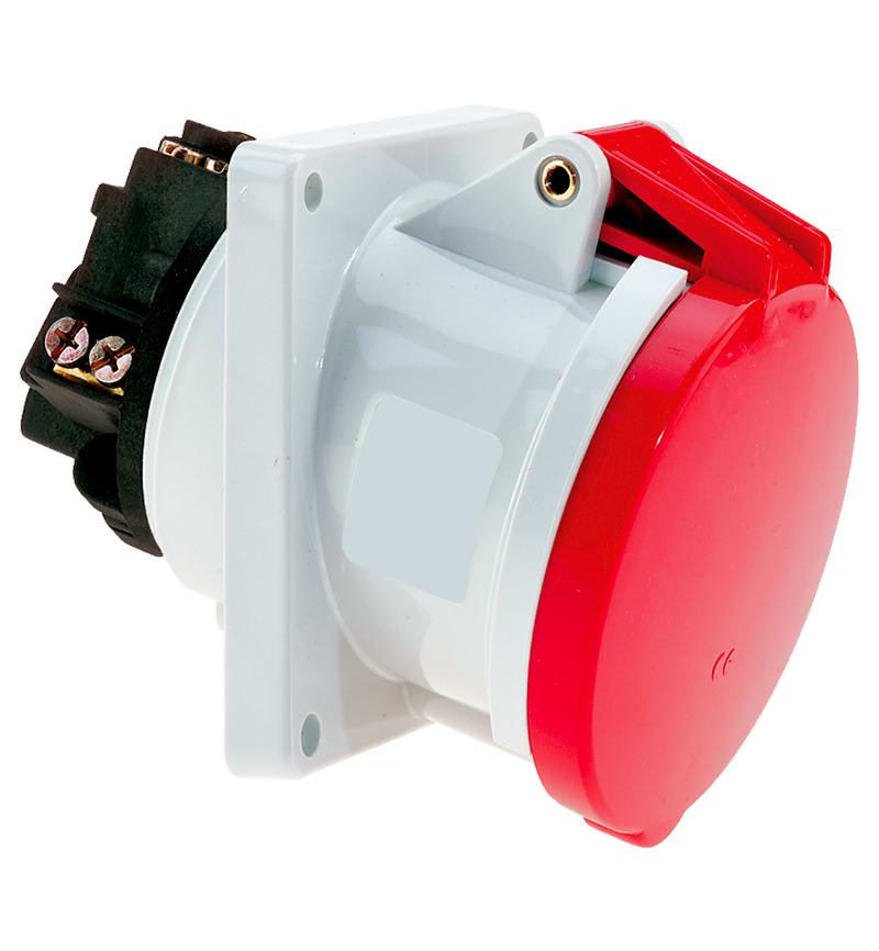 TOMA EMPOTRABLE 63A 3P+T 415V ROJO 6H IP44 12074 BALS1