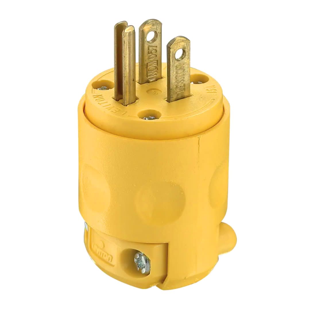 ENCHUFE 15A 125V L/T PVC AMARILLO LEVITON