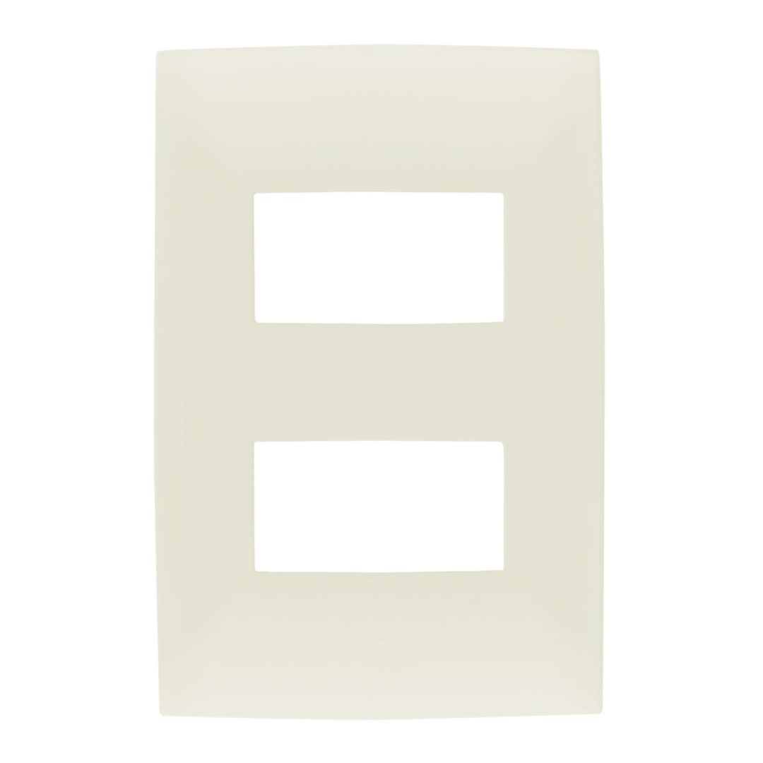 PLACA SIMPLE 2 MODULOS CIEN MARFIL LEVITON1