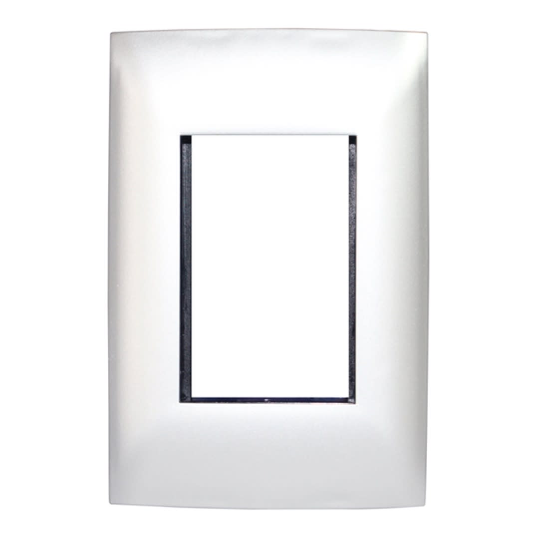 PLACA SIMPLE 3 MODULOS CIEN ALUMINIO LEVITON