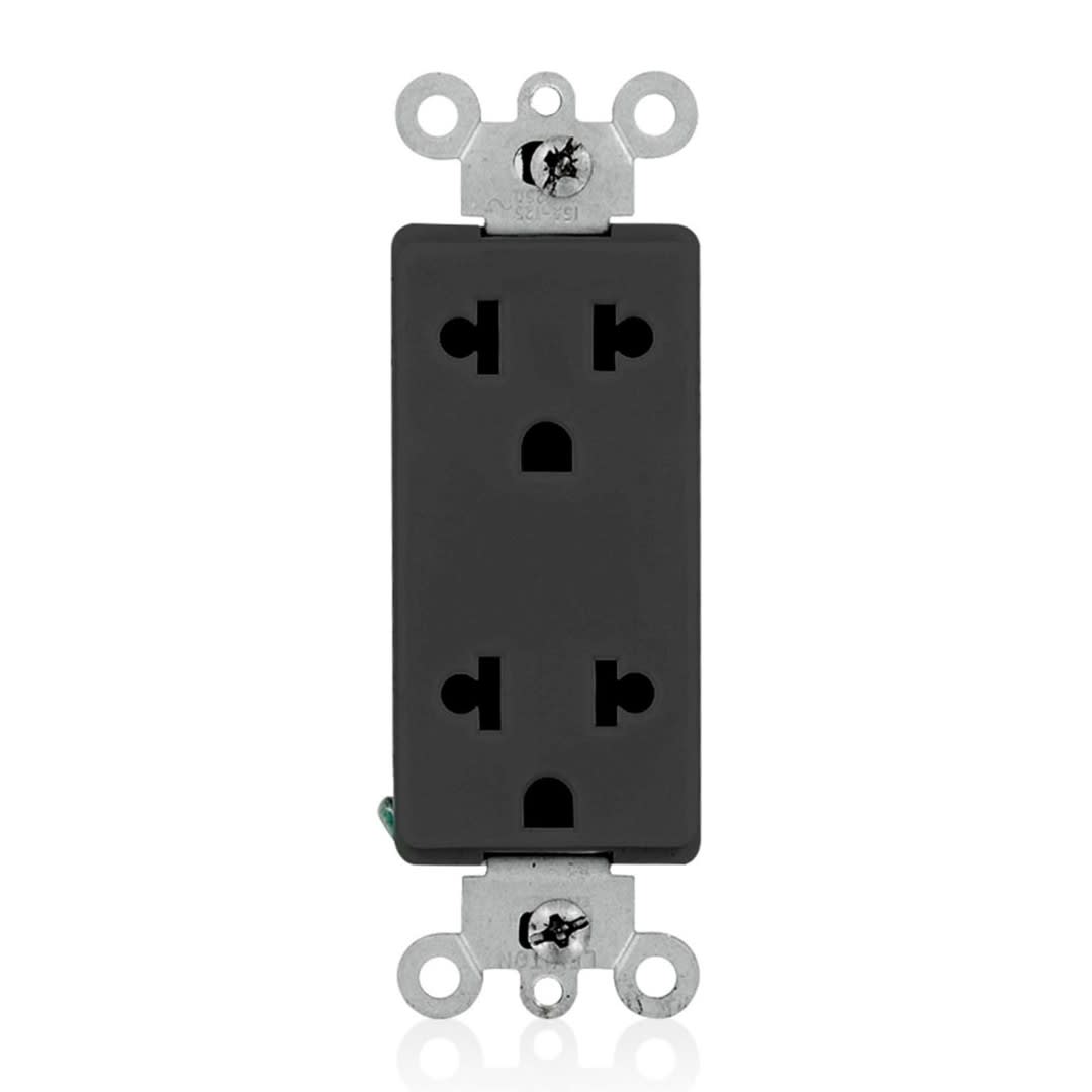 TOMA DOBLE EMPOTRABLE DECORA UNIVERSAL 2X15A L/T 250V NEGRO LEVITON1