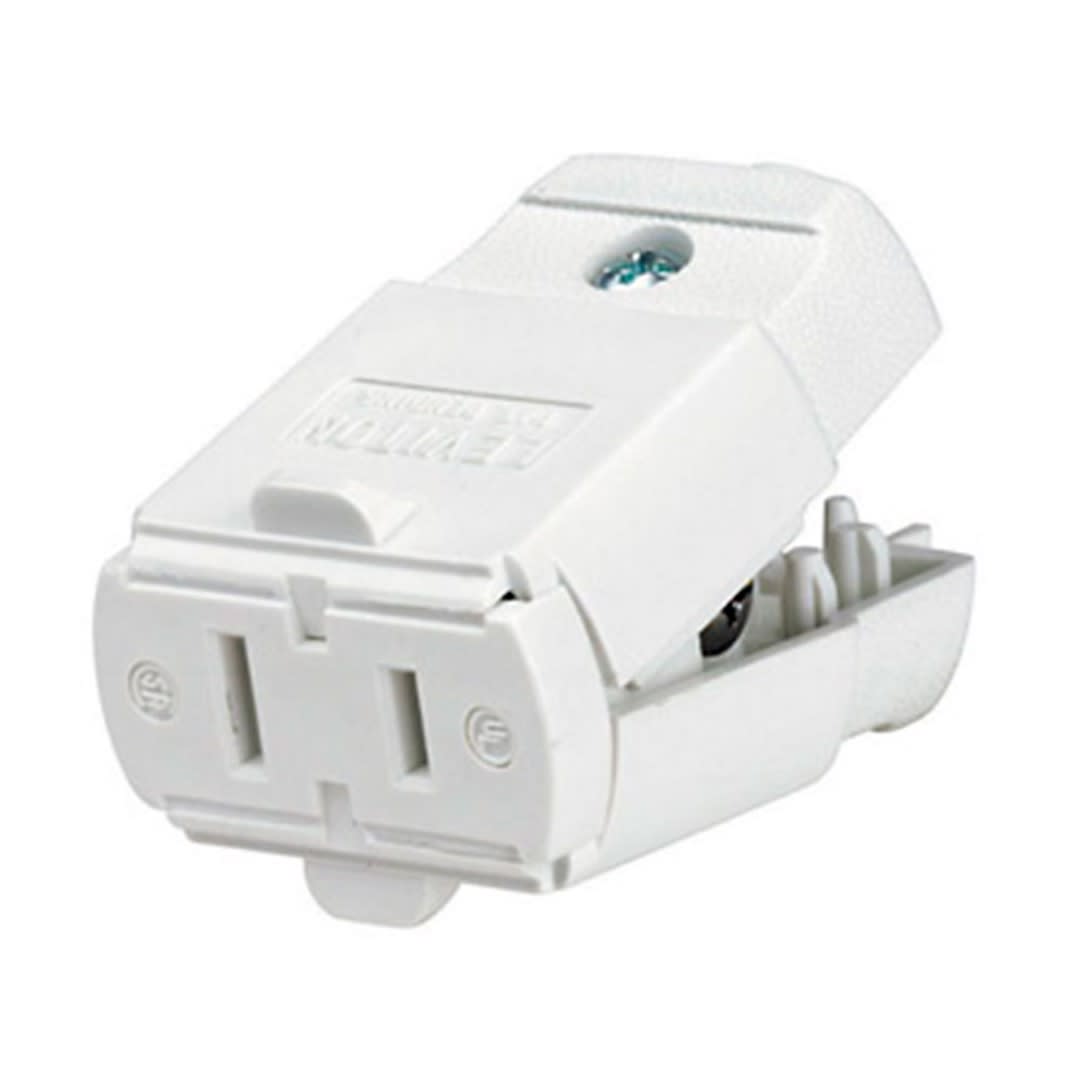 CONECTOR AEREO 2 PATAS 15A 125V POLARIZADA BLANCO LEVITON1