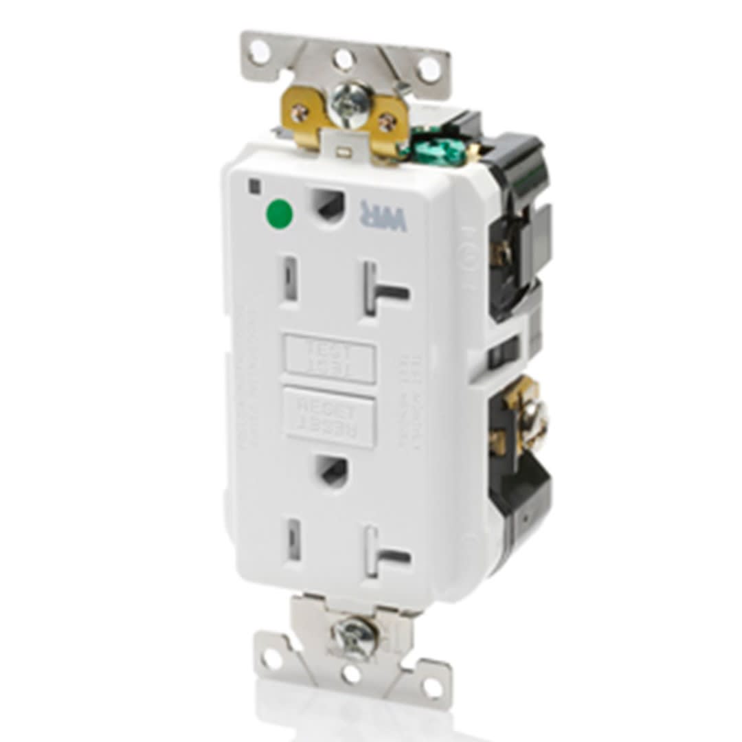 TOMACORRIENTE DOBLE 20A 125V NEMA 5-20R GFCI SMARTLOCK PRO BLANCO (GFCI-SOLO FUNCIONA A 125V) LEVITON