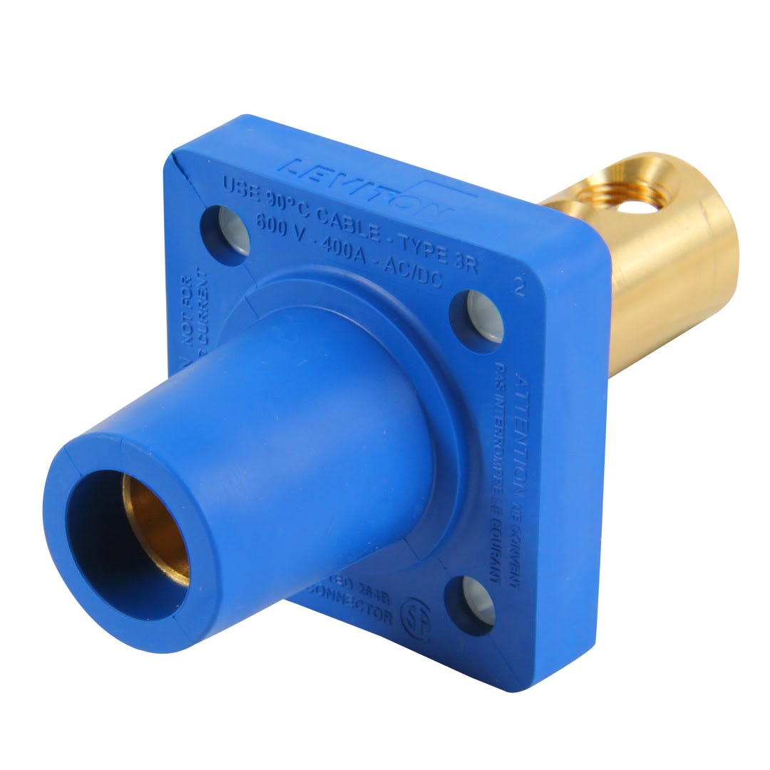 TOMA EMPOTRABLE CAM TYEE (FEMALE) 400A 600V C/2 EERNOS AZUL CABLE:2/0-4/0 AWG (CAM LOCK) LEVITON