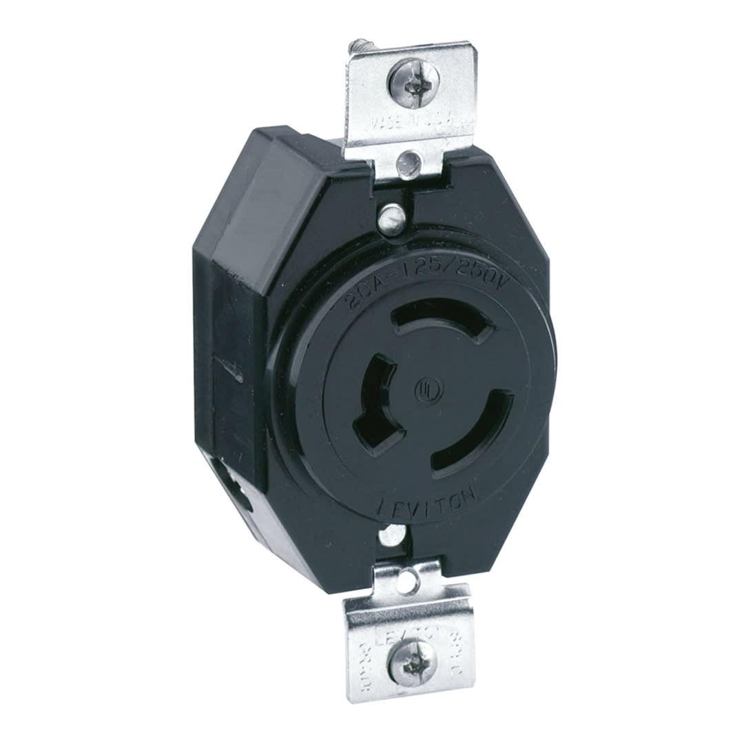 TOMA EMPOTRAR 2X20A L/T 250V NO NEMA L/T C/SEGURO LEVITON1