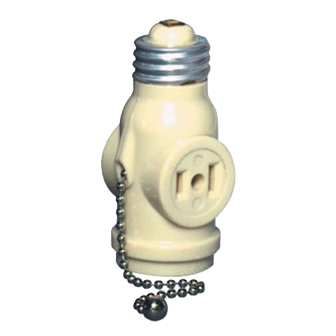 SOCKET E27 (BENJAMINA) CON CADENA BAQUELITA MARFIL LEVITON
