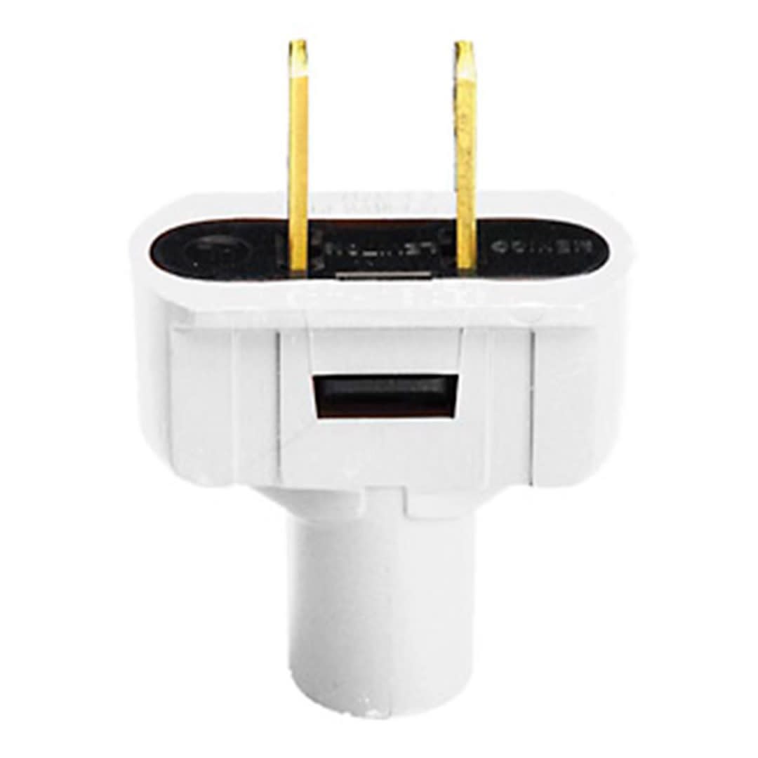 ENCHUFE 2 PATAS RECTANGULAR BLANCO LEVITON