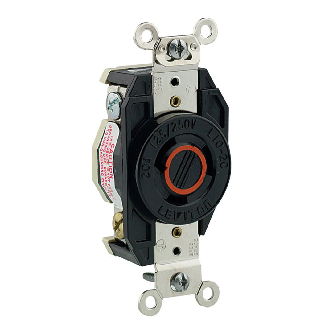 TOMA EMPOTRAR 2X20A 250V L10 C/SEGURO LEVITON