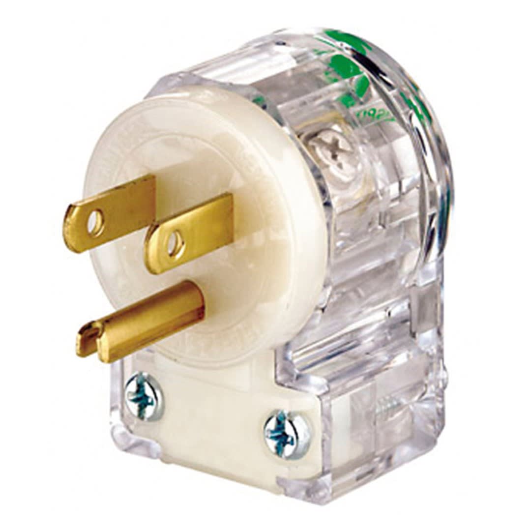 ENCHUFE 15A 125V L/T G/HOSPITAL TRANSPARENTE ANGLE LEVITON