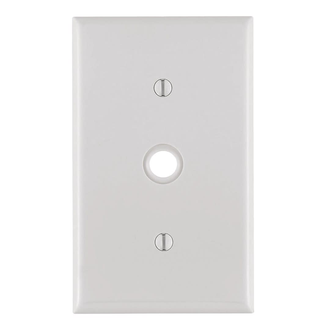 PLACA SIMPLE NYLON P/CABLE BLANCO LEVITON