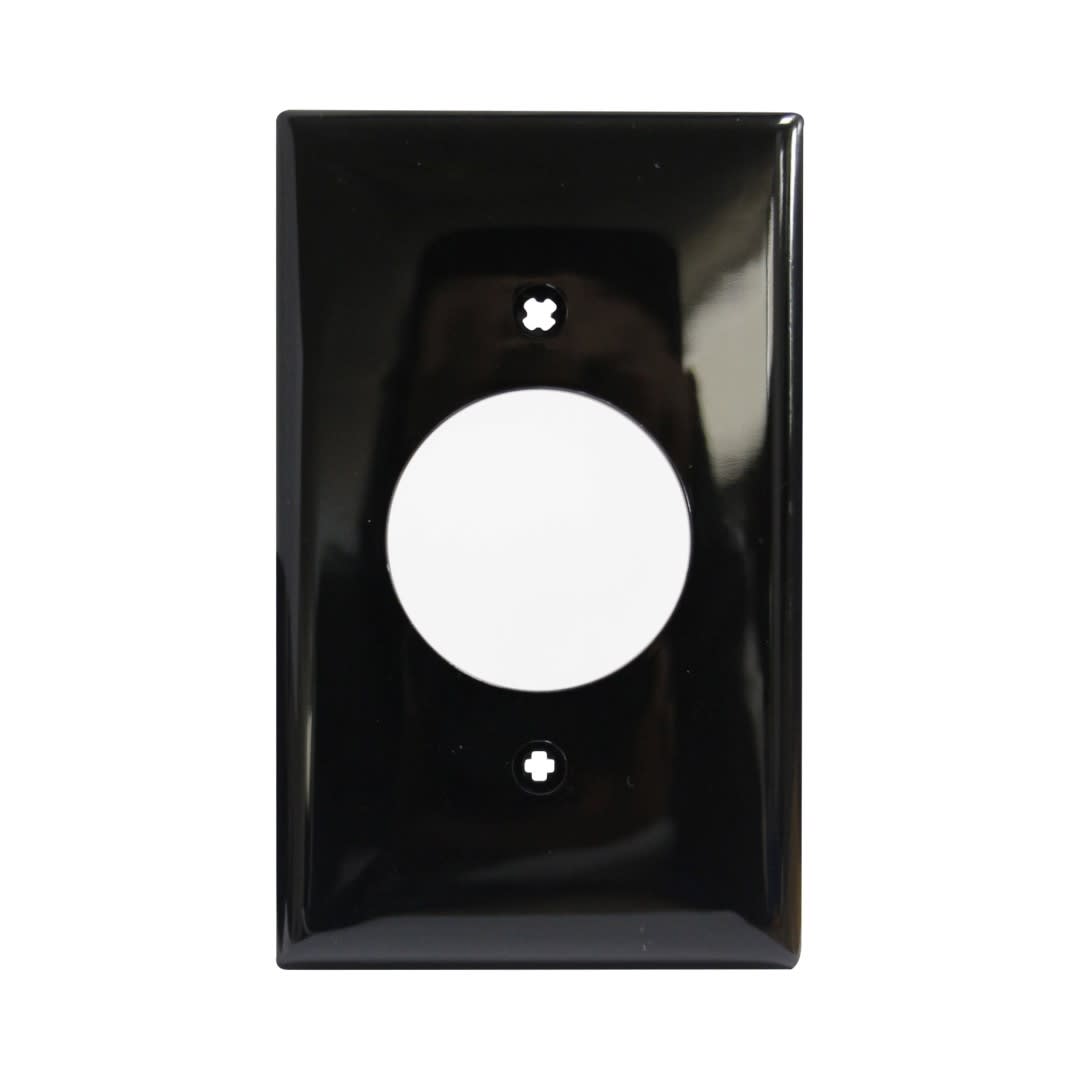 PLACA SIMPLE NYLON 20 Y 30A NEGRO LEVITON