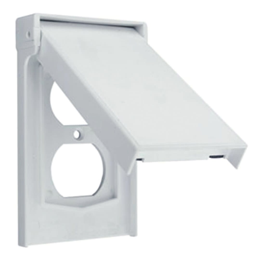 PLACA DOBLE HERMETICA CIERRE VERTICAL BLANCO LEVITON