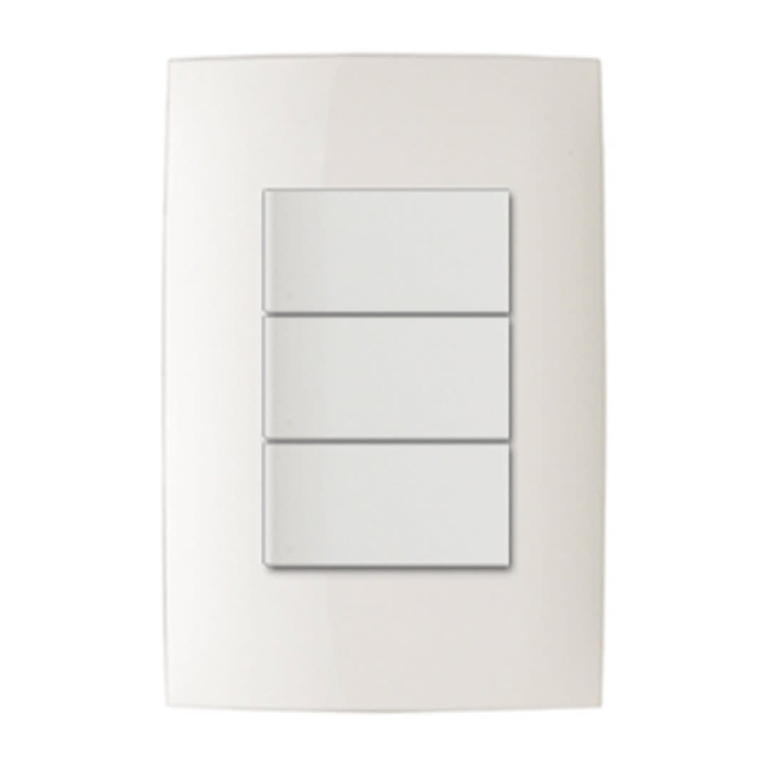 INTERRUPTOR TRIPLE 10A 250V C/PLACA CIEN BLANCA LEVITON