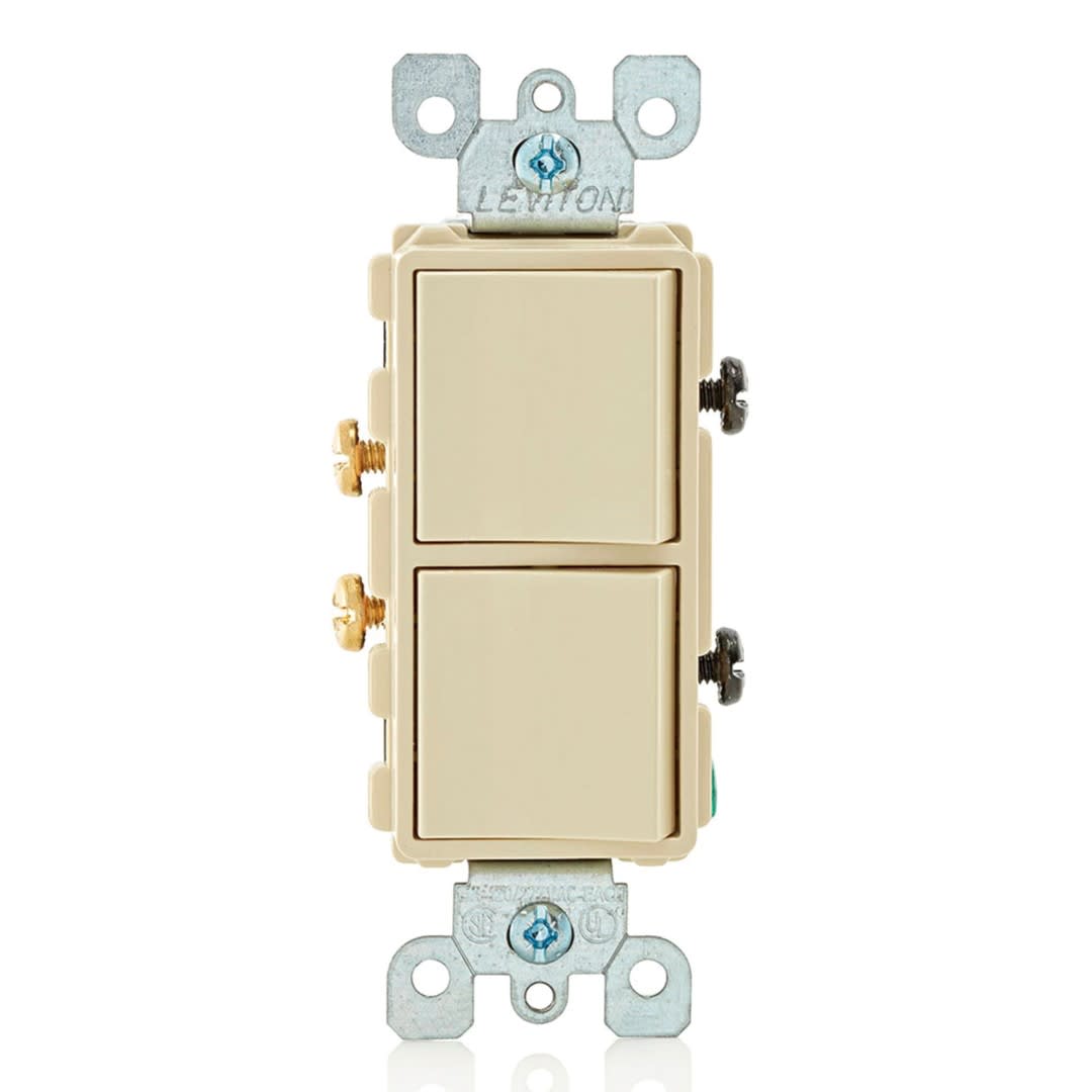 INTERRUPTOR DOBLE DECORA 15A 250V MARFIL LEVITON1