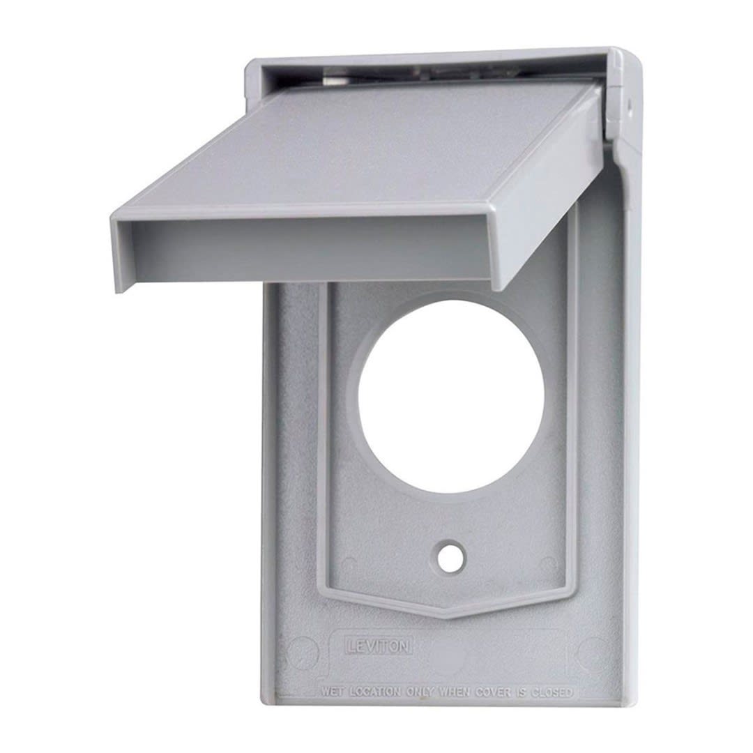 PLACA SIMPLE HERMETICA DE NYLON TERMOPLASTICO, VERTICAL 4979-GY LEVITON1