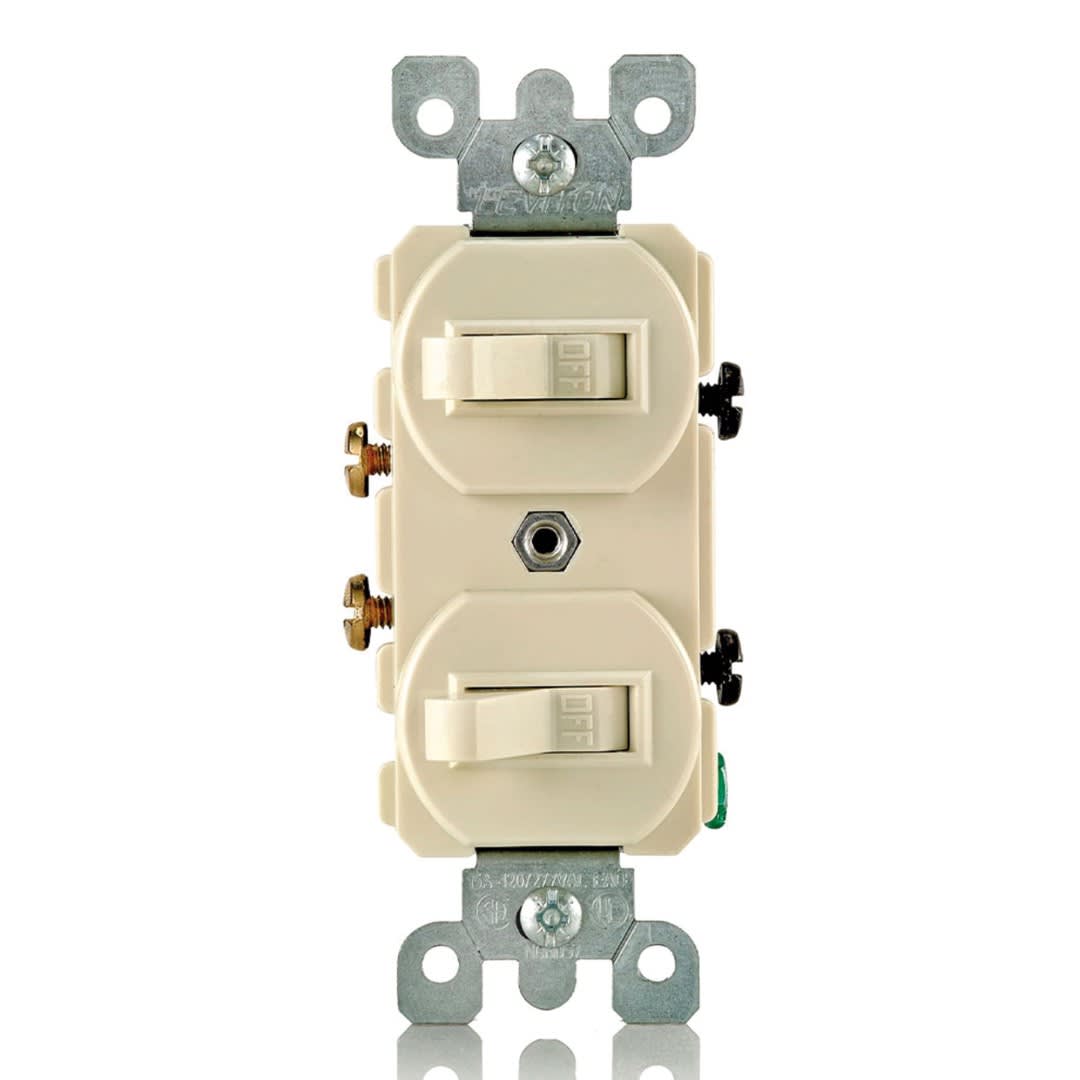 INTERRUPTOR DOBLE DE PALANCA 15A L/T 250V MARFIL LEVITON1