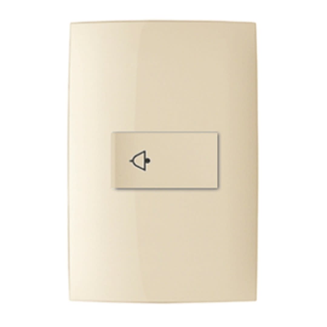 INTERRUPTOR SIMPLE PULSADOR C/SÍMBOLO 10A 250V C/PLACA CIEN MARFIL LEVITON