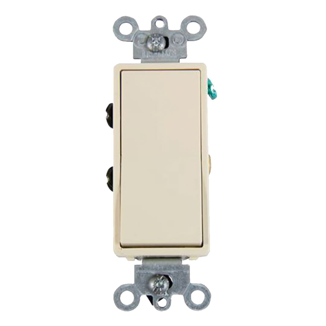 INTERRUPTOR BIPOLAR SIMPLE DECORA 15A L/T 250V MARFIL LEVITON1