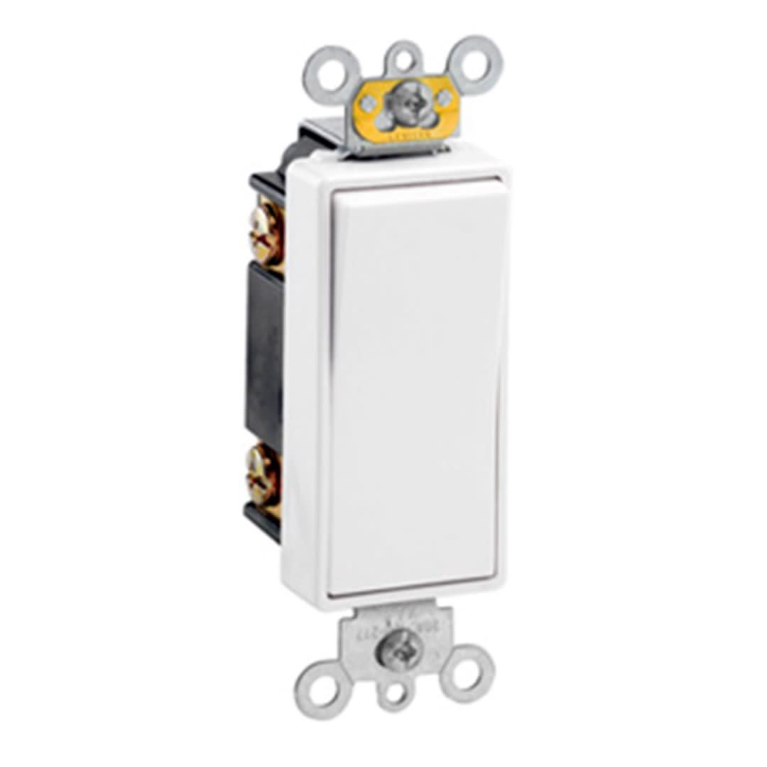 INTERRUPTOR BIPOLAR SIMPLE DECORA 20A L/T 250V BLANCO LEVITON1