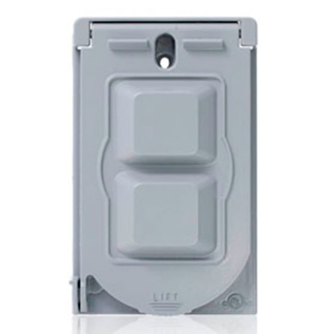 PLACA DOBLE HERMETICA DE ALUMINIO C/UNA TAPA VERTICAL LEVITON1