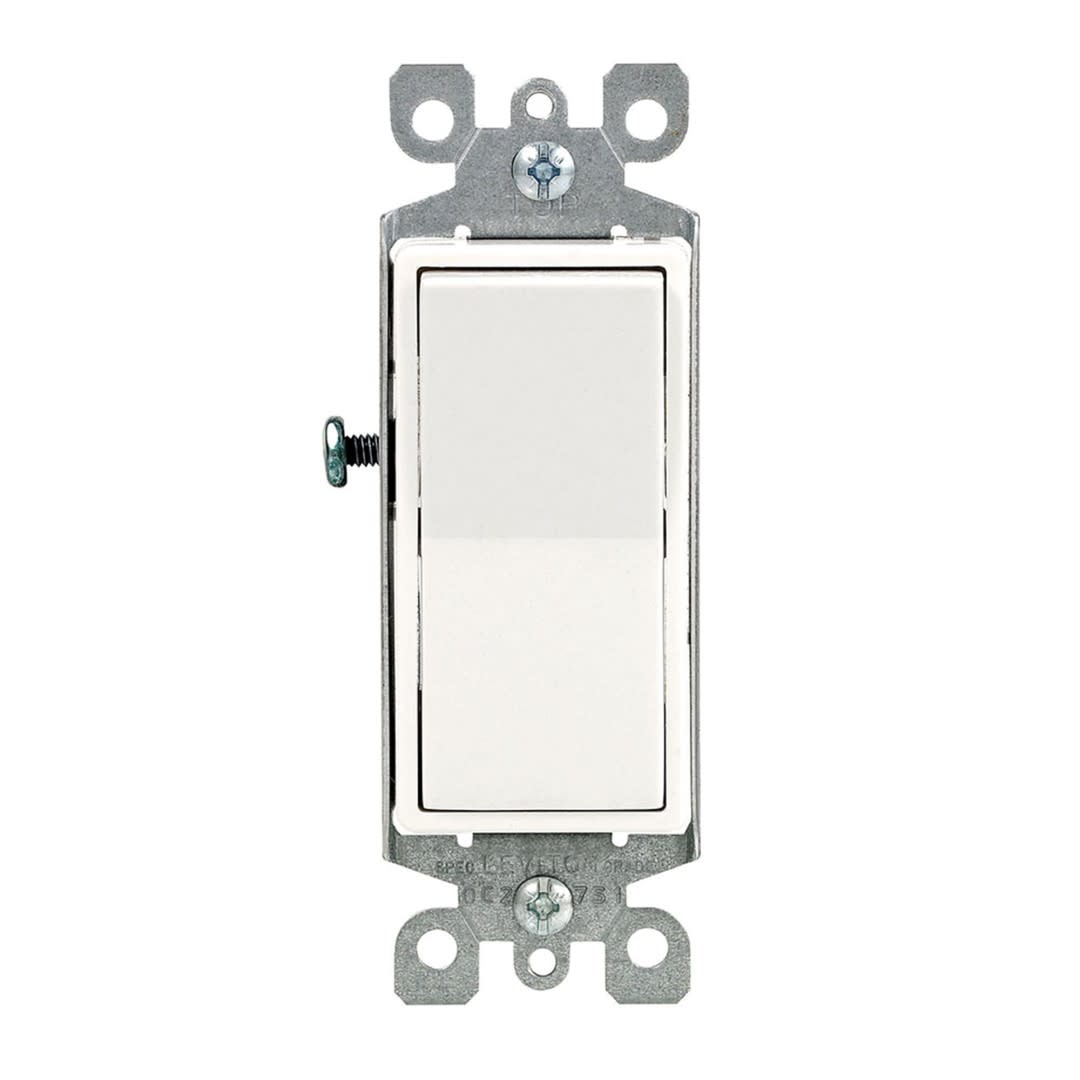 INTERRUPTOR UNIPOLAR SIMPLE DECORA 15A L/T 250V BLANCO LEVITON