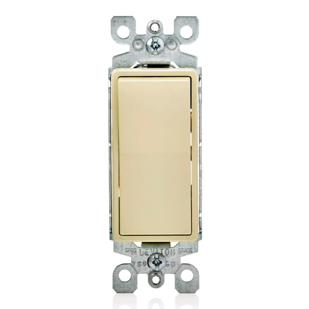 INTERRUPTOR SIMPLE DECORA D/3 CONMUTACION 15A L/T 250V MARFIL LEVITON