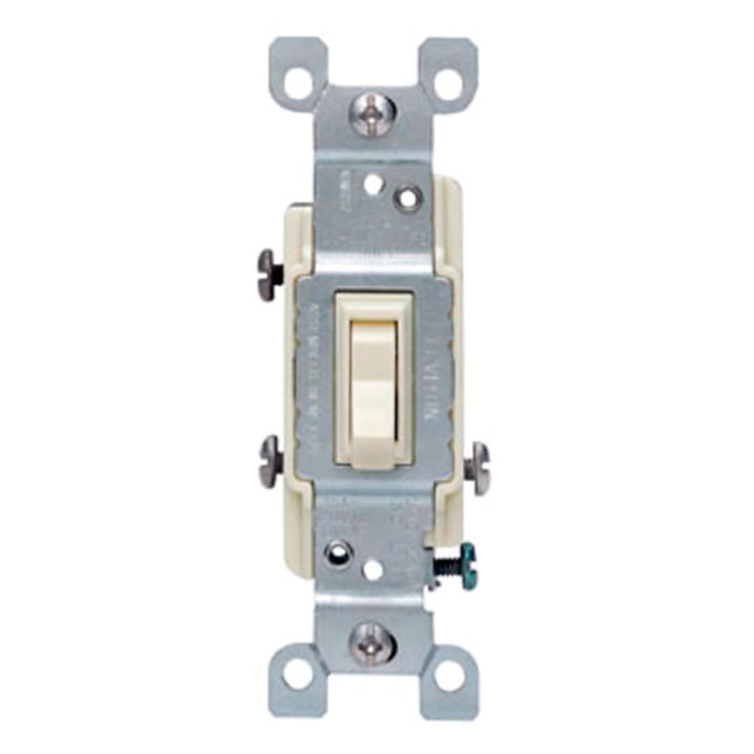 INTERRUPTOR SIMPLE DE PALANCA D/3 CONMUTACION 15A 120V BLANCO LEVITON1