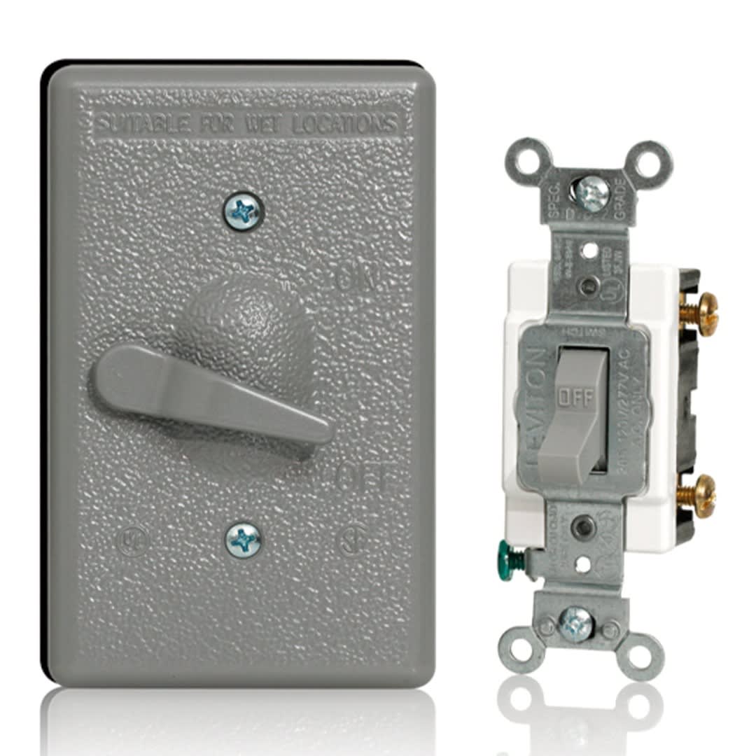 CUBIERTA METALICA HERMÉTICA NEMA 3R CON INTERRUPTOR DE PALANCA DE GRADO COMERCIAL 20A 120/277 V LEVITON1