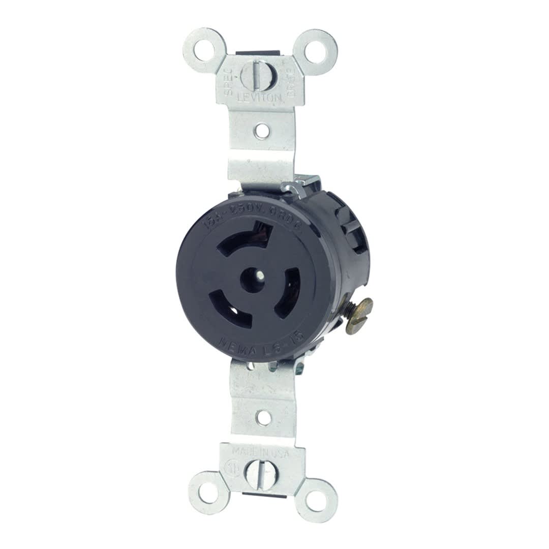 TOMA EMPOTRAR 2X15A 250V L6 C/SEGURO LEVITON