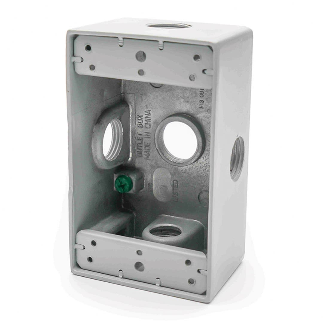 CAJA RECTANGULAR ALUMINIO 1/2'' 3 SALIDAS CON UL NAAVI CONDUIT