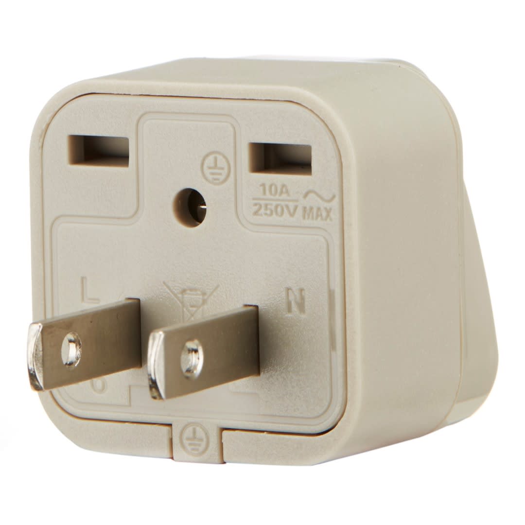 ADAPTADOR UNIVERSAL ESPIGA PLANA 10A 250V COLOR GRIS WONPRO1