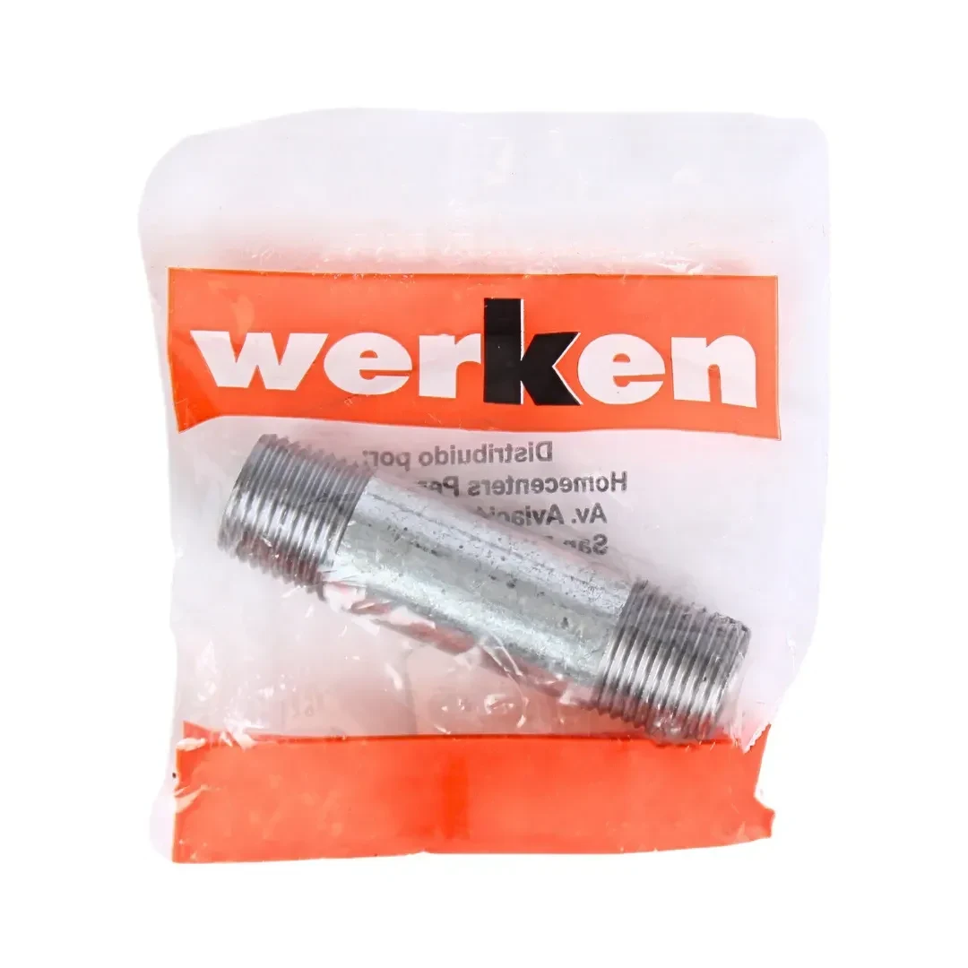 NIPLE DE FIERRO GALVANIZADO 1/2'' X 4'' WERKEN2