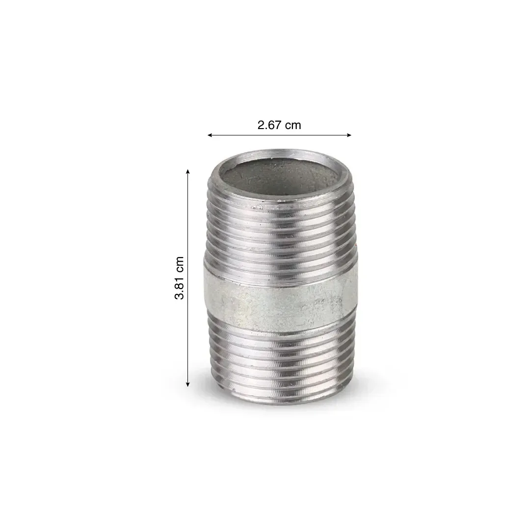 NIPLE GALVANIZADO 3/4'' X 1 1/2'' FIERRO GALVANIZADO PLATA WERKEN2