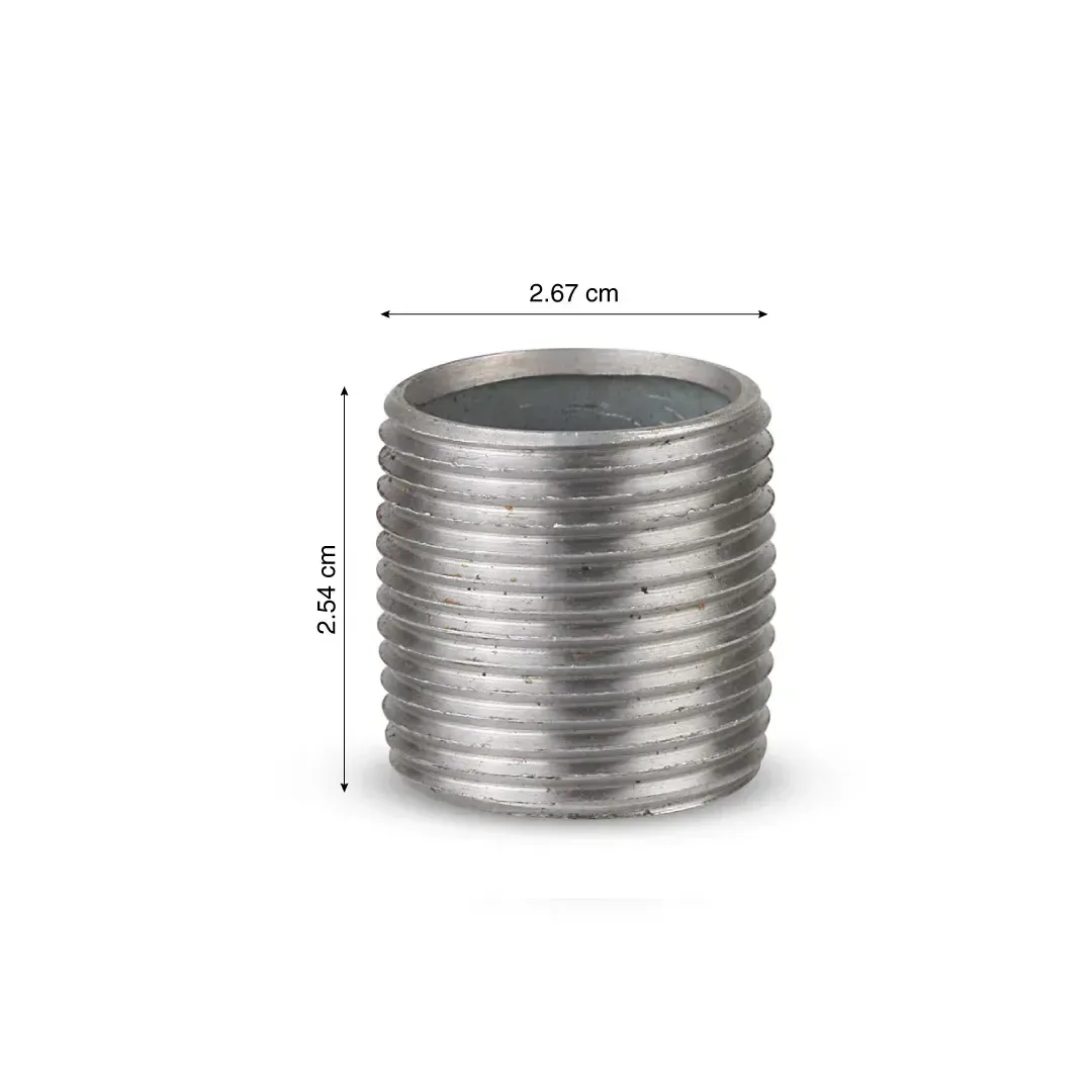 NIPLE GALVANIZADO 3/4'' X 1'' FIERRO GALVANIZADO ENROSCADO PLATA WERKEN2