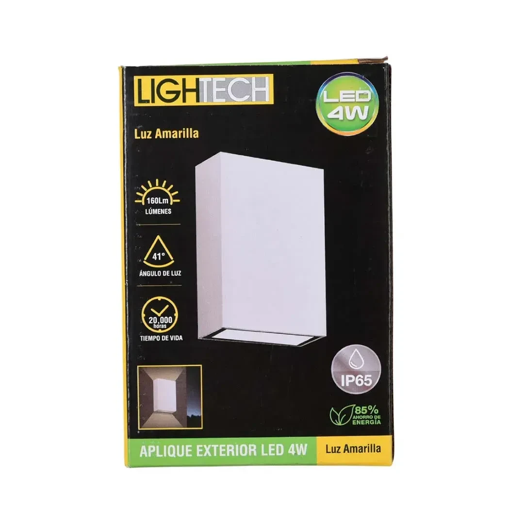 APLIQUE EXTERIOR LED 2 LUCES 4W BLANCO LUZ CALIDA LIGHTECH3