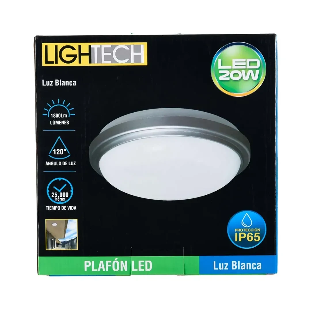 PLAFON LED 20W IP65 SILVER 3CCT LIGHTECH4