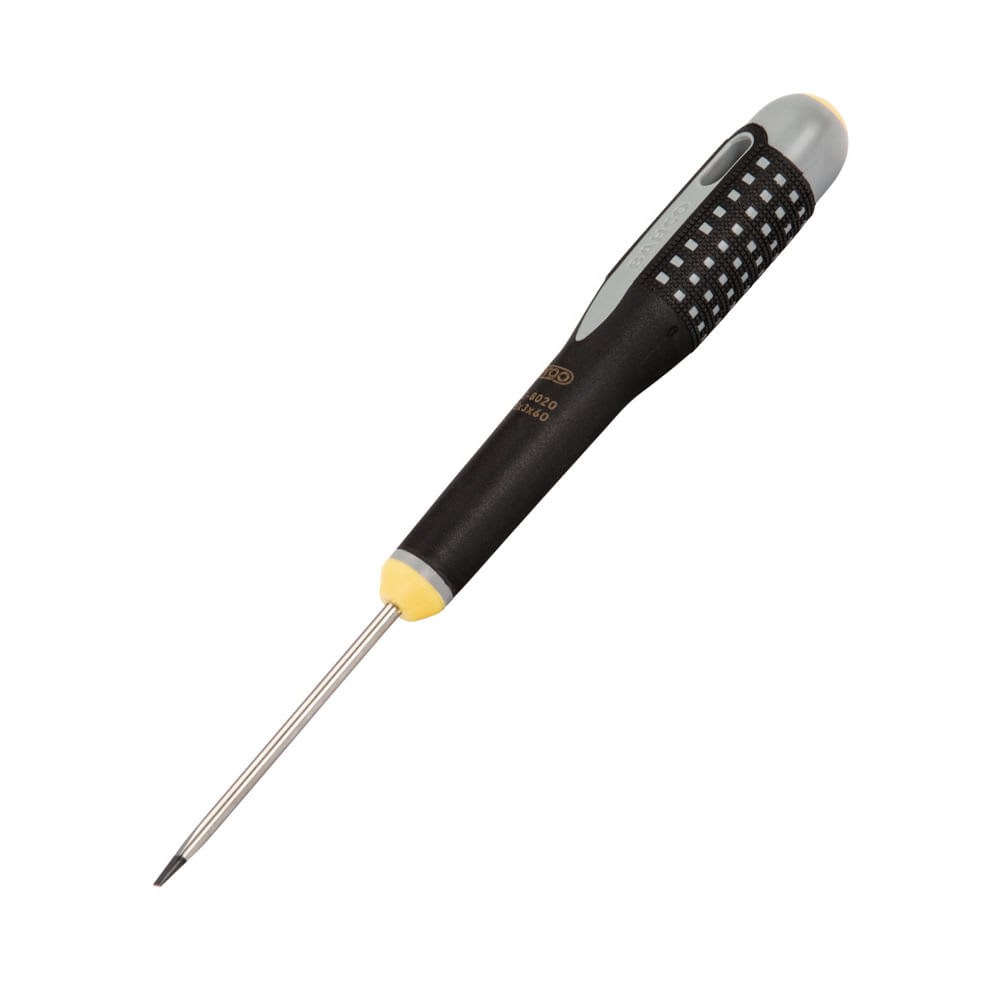 DESTORNILLADOR PLANO 3.5 X 75MM NIQUELADO CON MANGO DE GOMA BAHCO