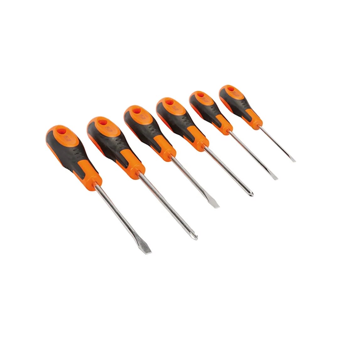 JUEGO DE DESTORNILLADORES SERIE 600 DE ACERO CON MANGO DE GOMA BAHCO