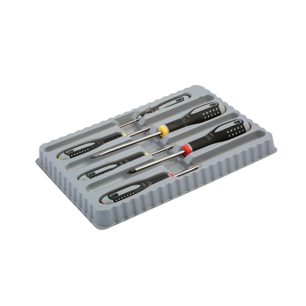 JUEGO DE DESTORNILLADORES DE 6 PIEZAS EN ACERO CROMADO BAHCO