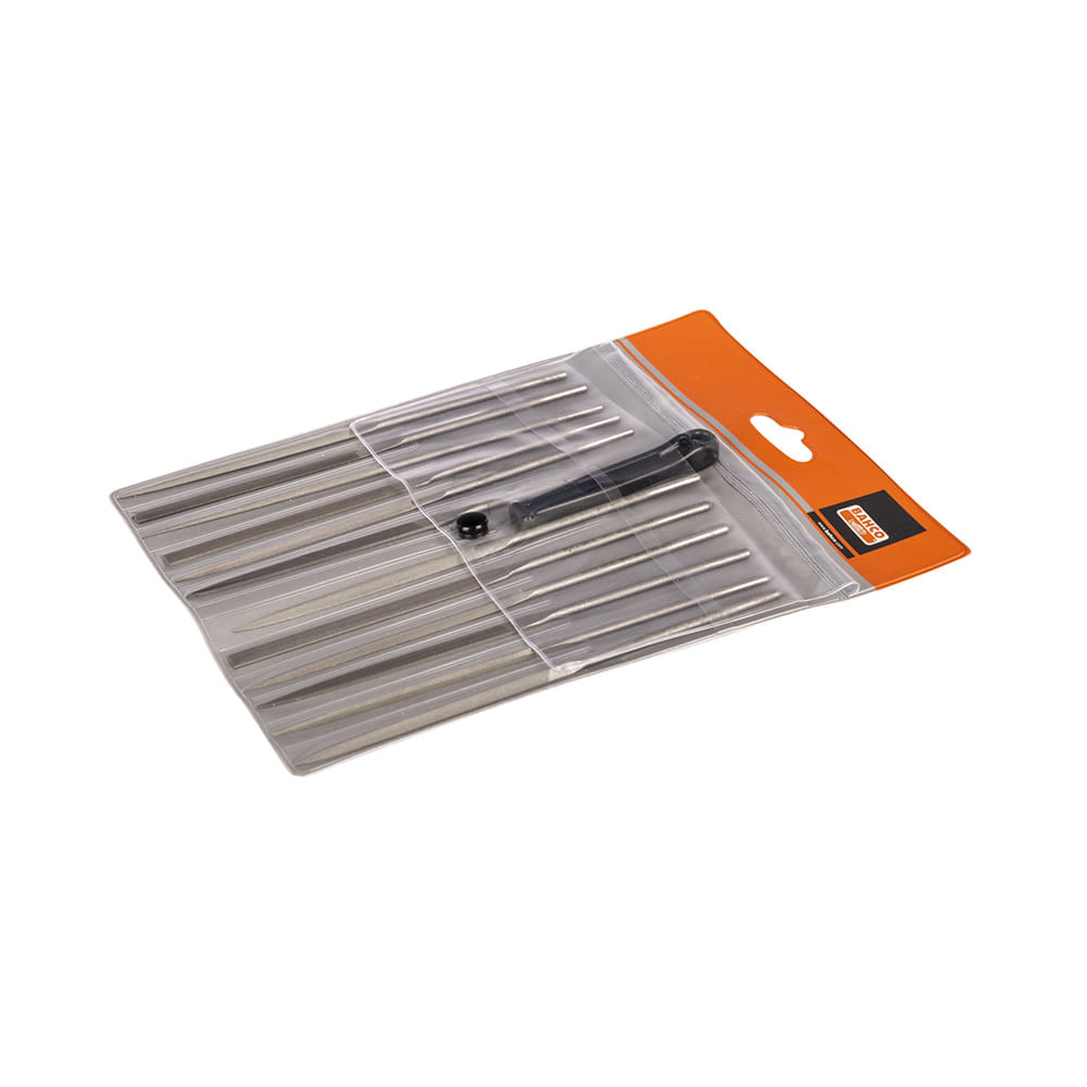 JUEGO LIMA AGUJA 16CM FINO CON MANGO 12 PIEZAS BAHCO